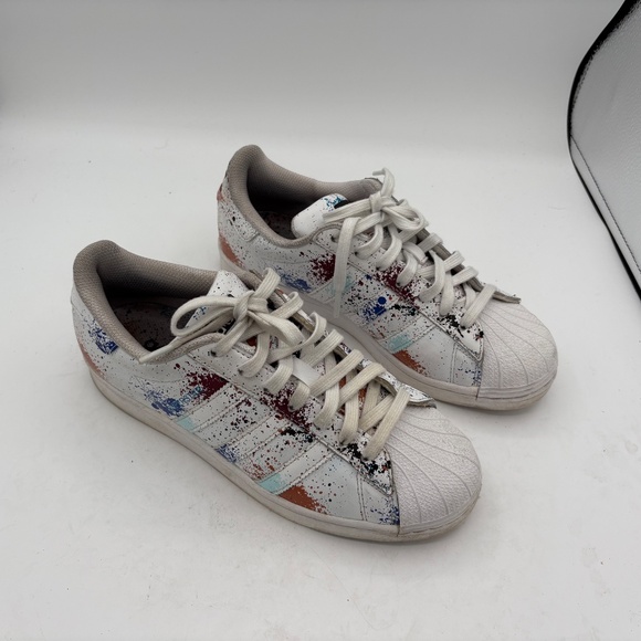 Adidas Superstar J Sprayed ID9807 White/Multicolor Size 7 Kids - Picture 4 of 11